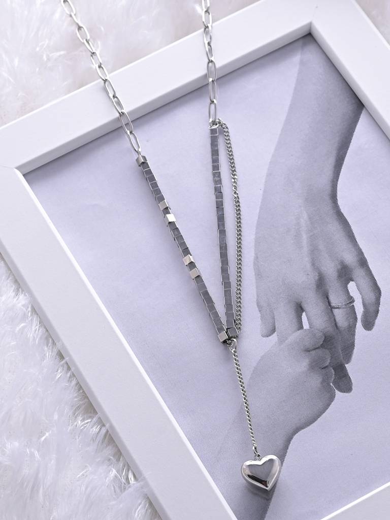 Rhodium-Plated Necklace : NK349