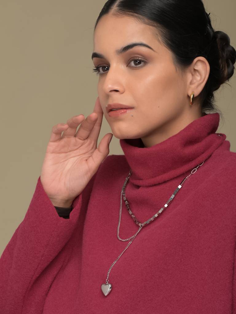 Rhodium-Plated Necklace : NK349