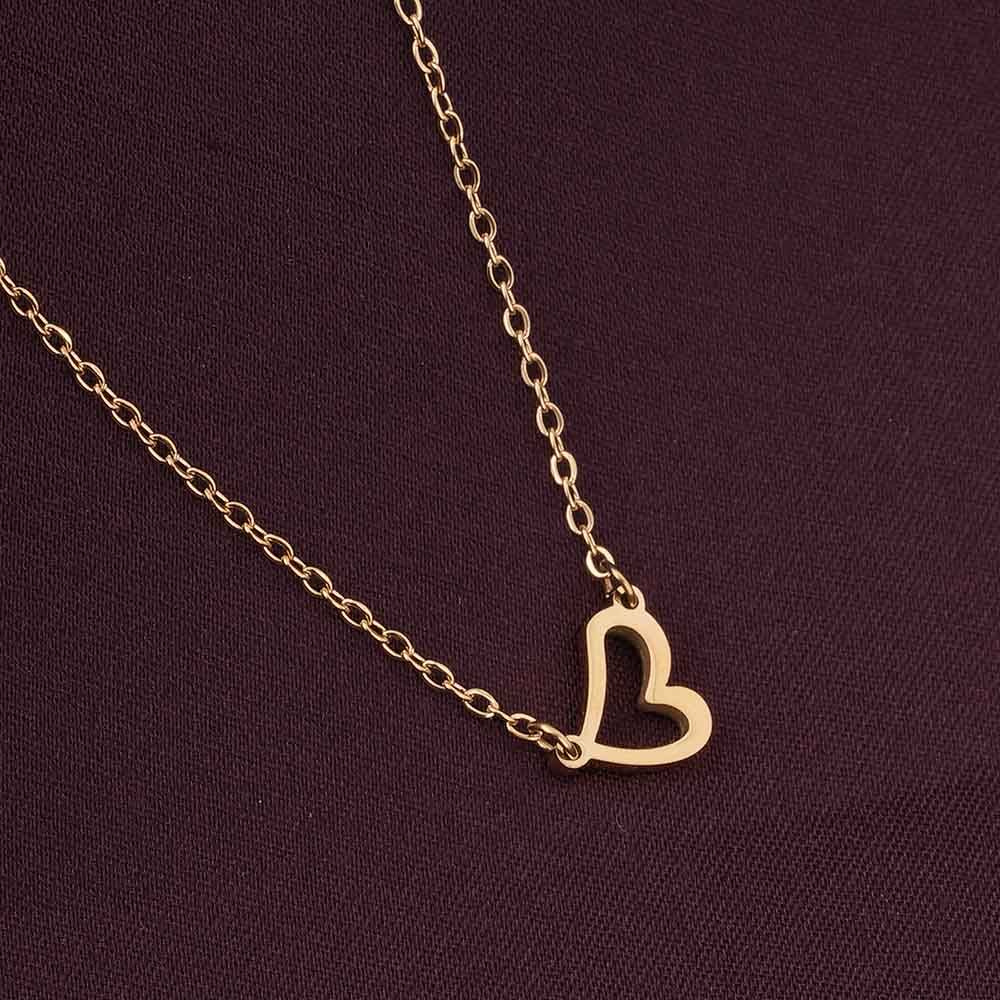 Twisted Heart Necklace For Womens Waterproof & Anti-Tarnish : NK378