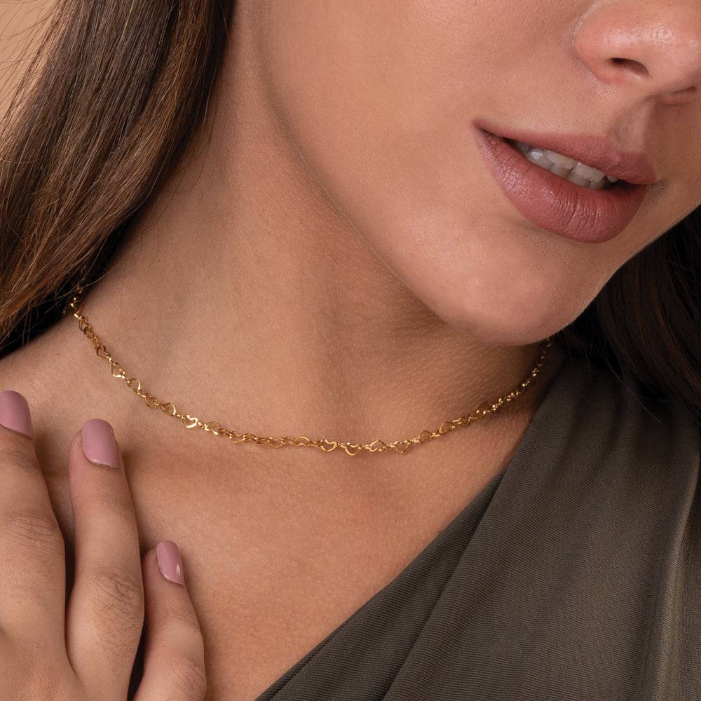 Womens Hearts Link Chain : NK388
