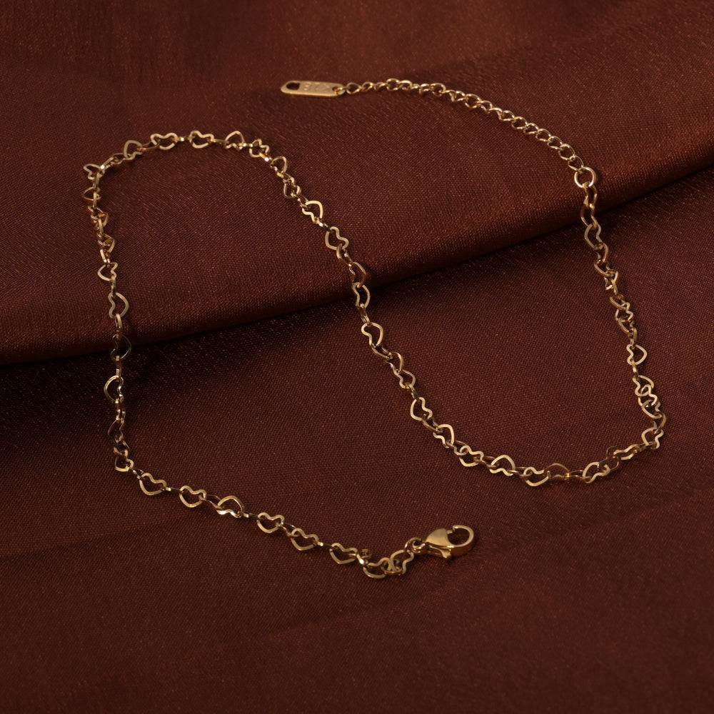 Womens Hearts Link Chain : NK388