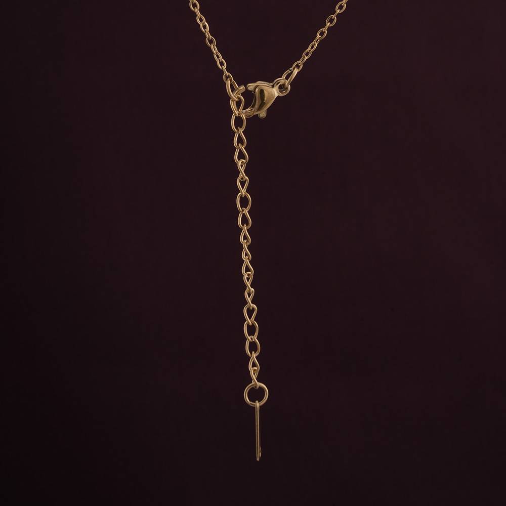 Studded Initial Necklace For Womens Waterproof & Anti-Tarnish : NK397-M