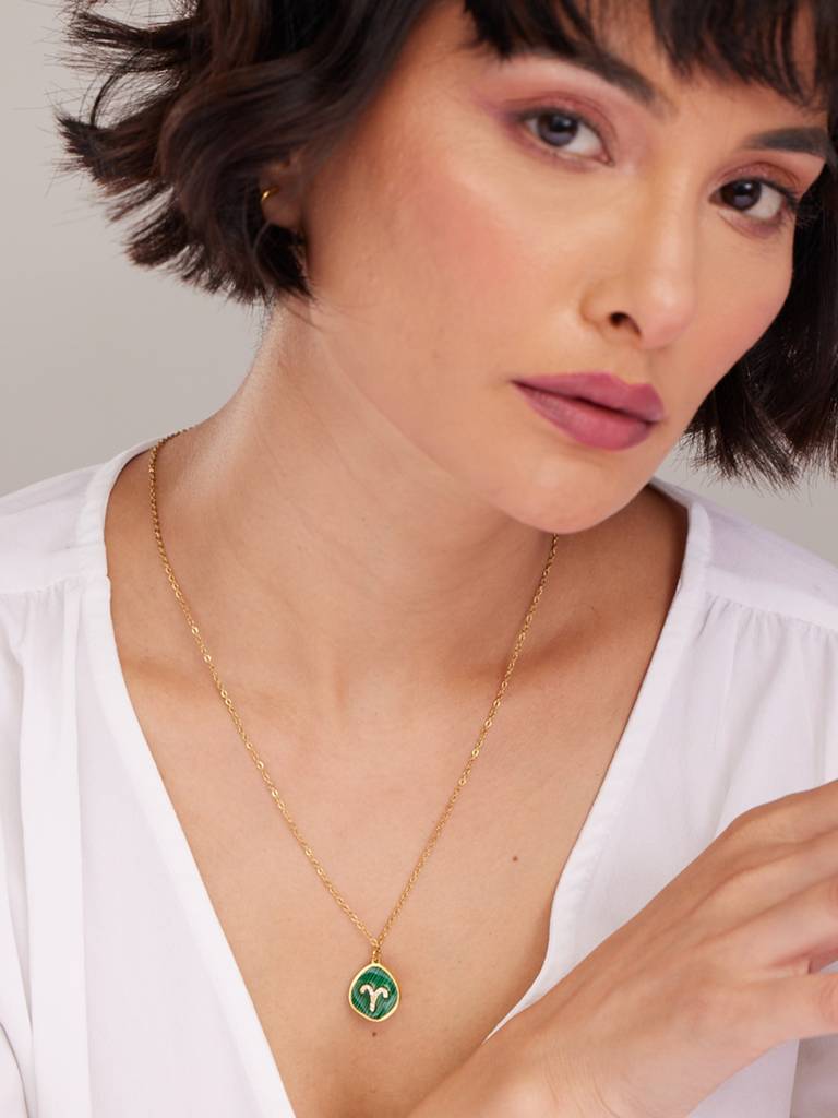 Alluring Zodiac Necklace - Stainless Steel Women'S Jewelry : NK401