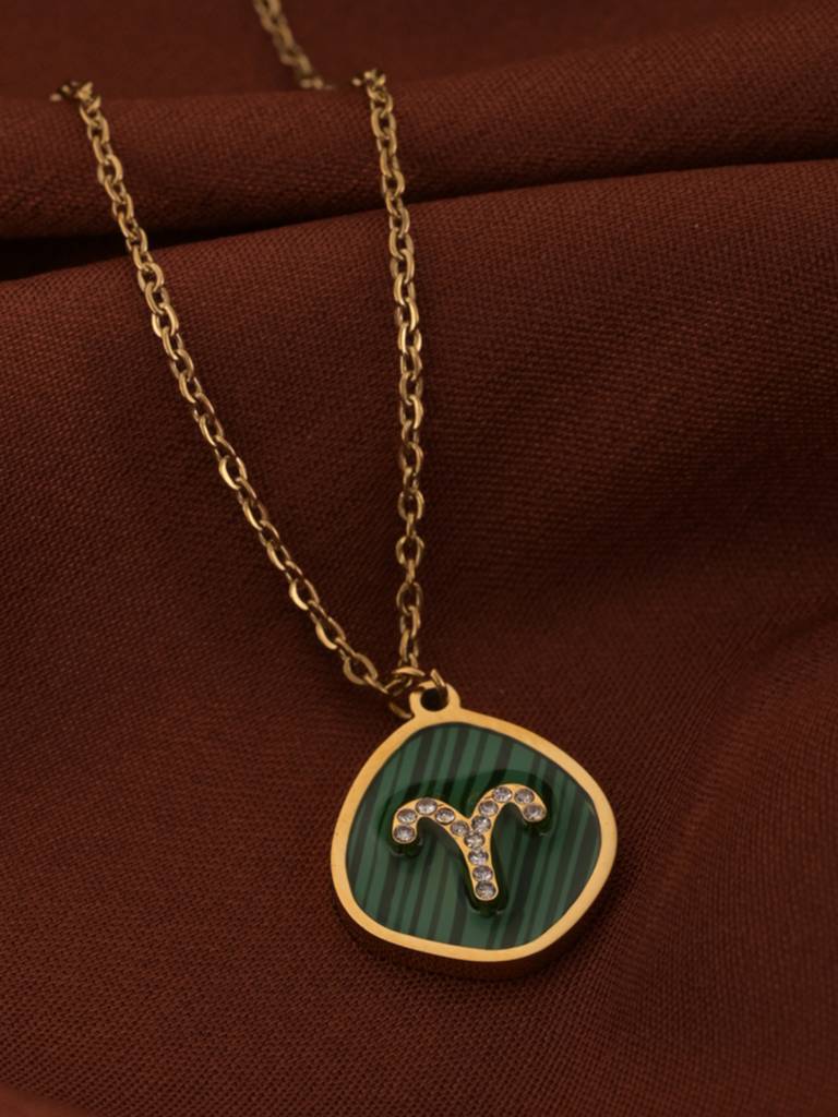 Alluring Zodiac Necklace - Stainless Steel Women'S Jewelry : NK401