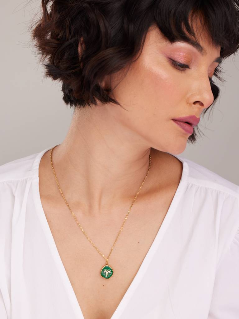 Alluring Zodiac Necklace - Stainless Steel Women'S Jewelry : NK401