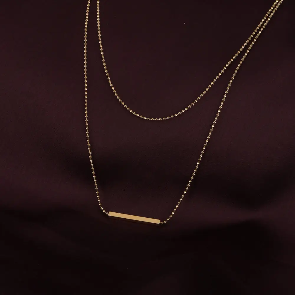 Womens Gilded Whispers Dainty Gold Layered Necklace : NK439