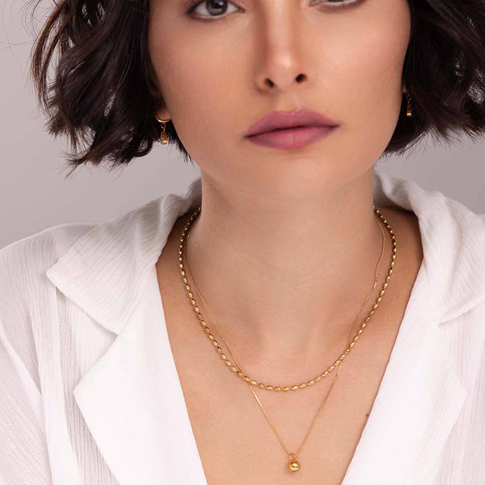 Two-Layered Bead Necklace : NK463