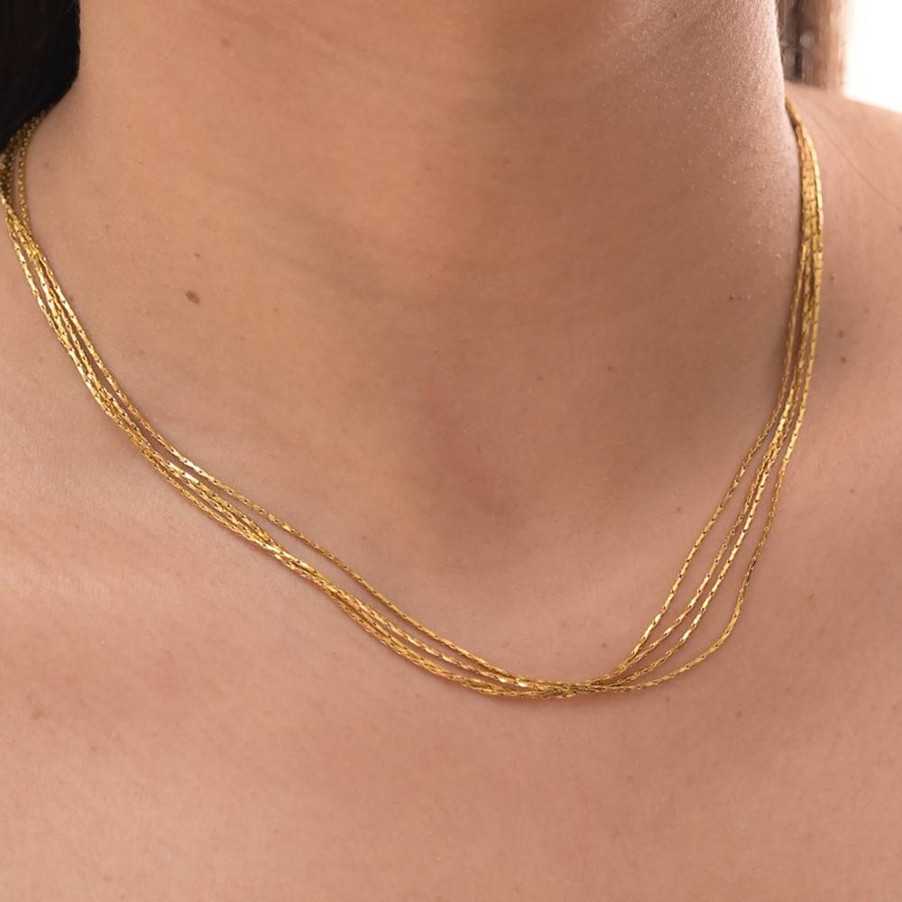 Golden Layered Choker : NK464