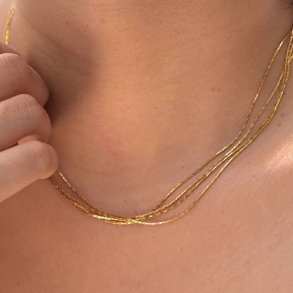 Golden Layered Choker : NK464