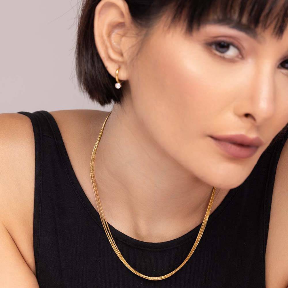 Golden Layered Choker : NK464