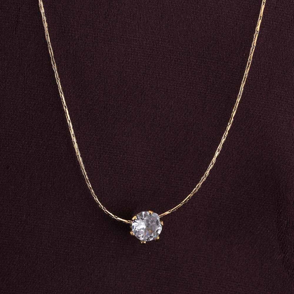 Delicate Diamond Studded Necklace For Womens Waterproof & Anti-Tarnish : NK484
