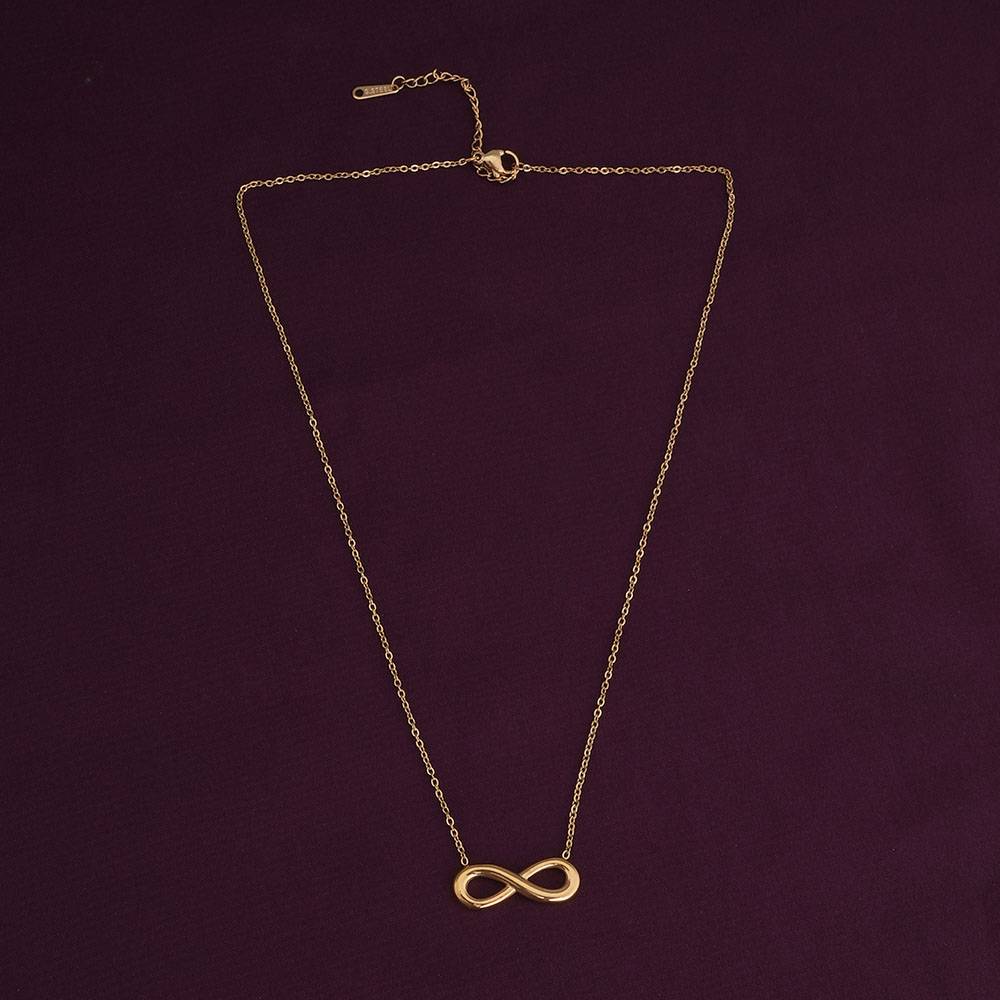 Golden Infinity Necklace For Womens Waterproof & Anti-Tarnish : NK489