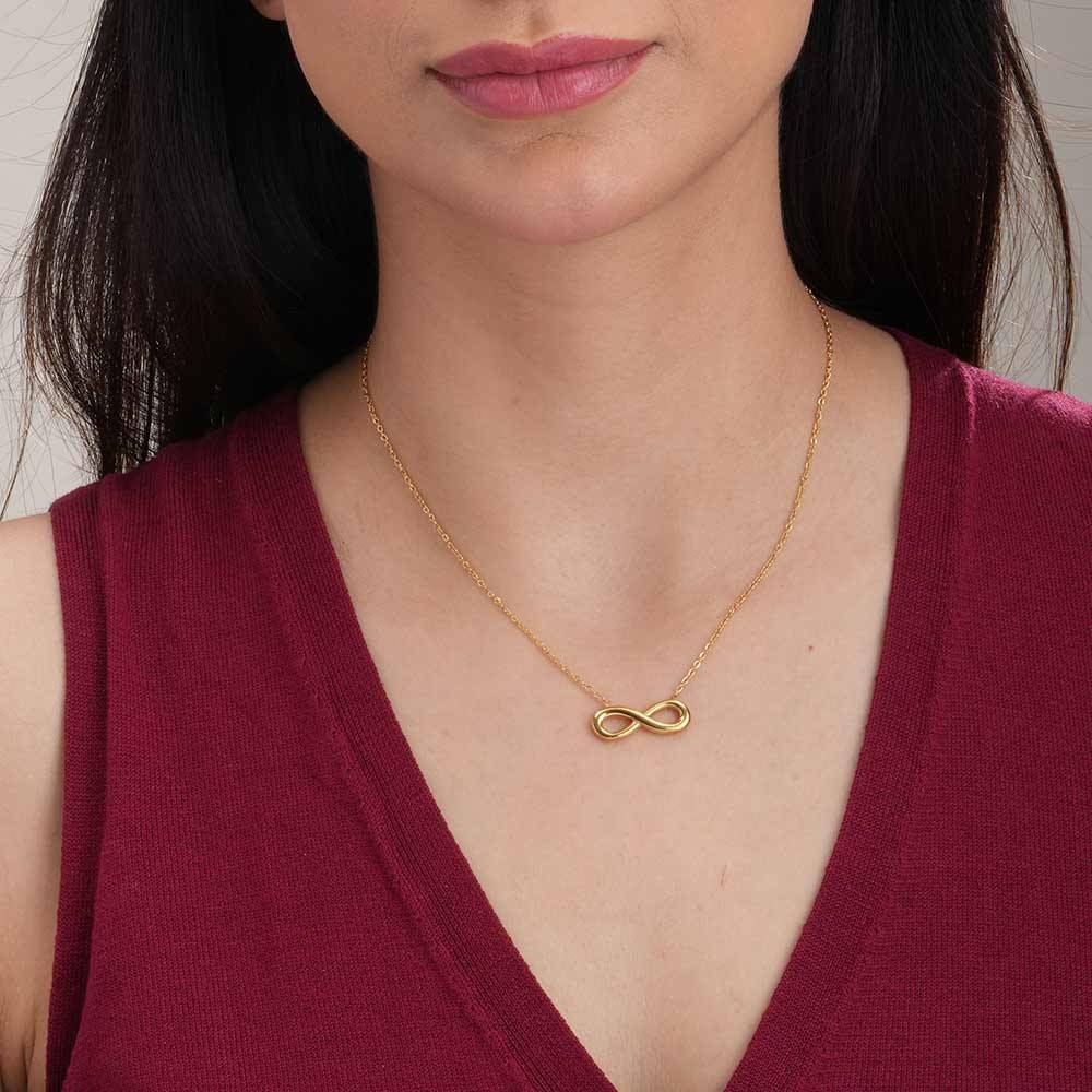 Golden Infinity Necklace For Womens Waterproof & Anti-Tarnish : NK489