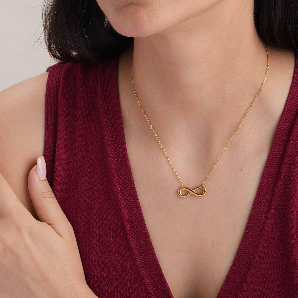 Golden Infinity Necklace For Womens Waterproof & Anti-Tarnish : NK489