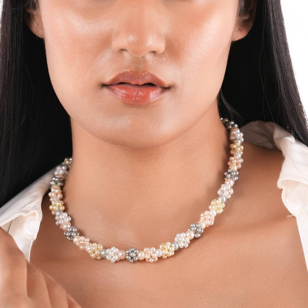 Handcrafted Multi-Color Pearl Necklace : NL-132-01MULTI