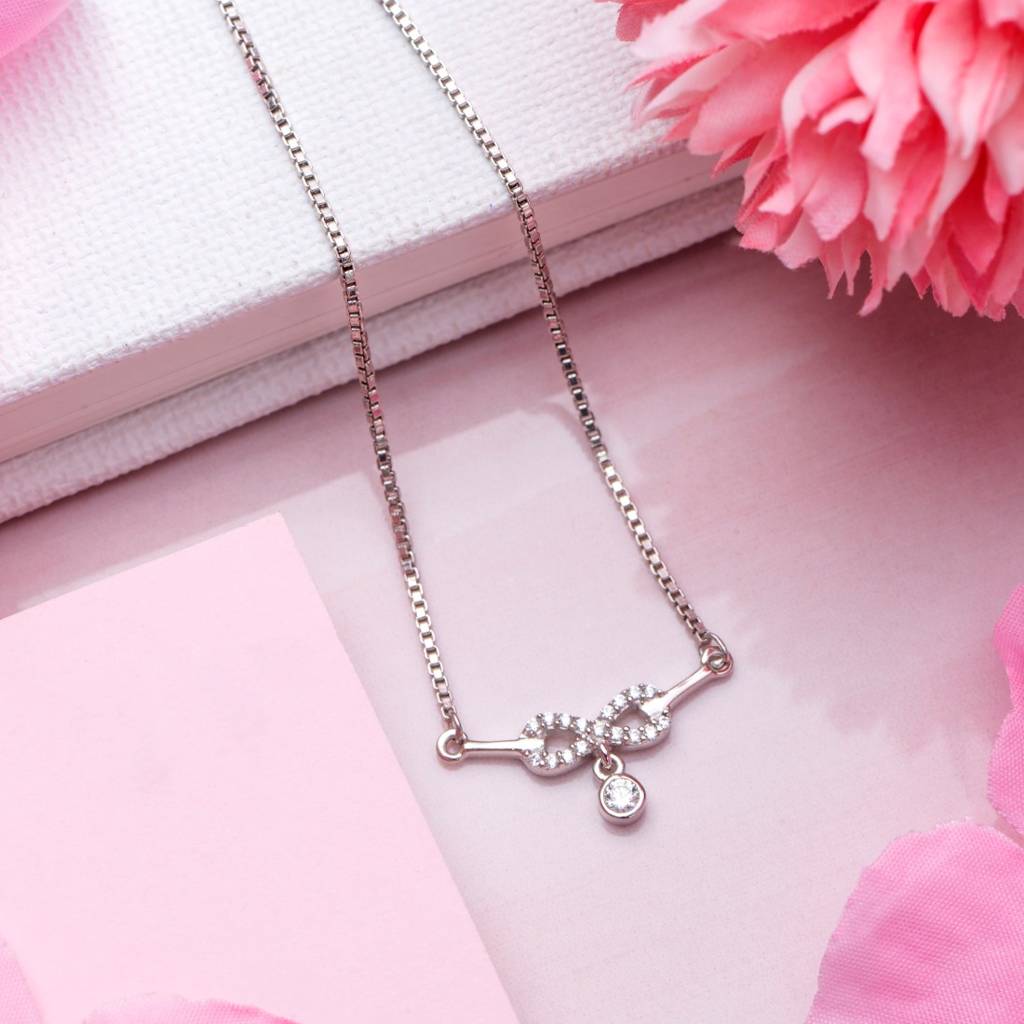 Collana Donna Infinito In Argento 925 Con Zircone – Ciondolo A Simbolo Infinito – Regalo In Scatola Con Biglietto 3D - 2