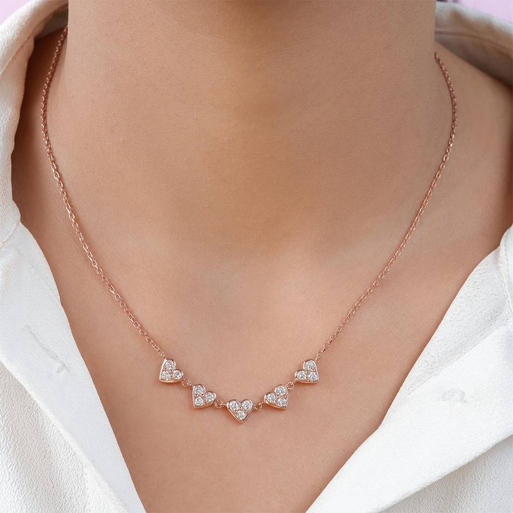 Heart Essence Rose Gold Plated 925 Sterling Silver Necklace Sterling  Silver Rose Gold