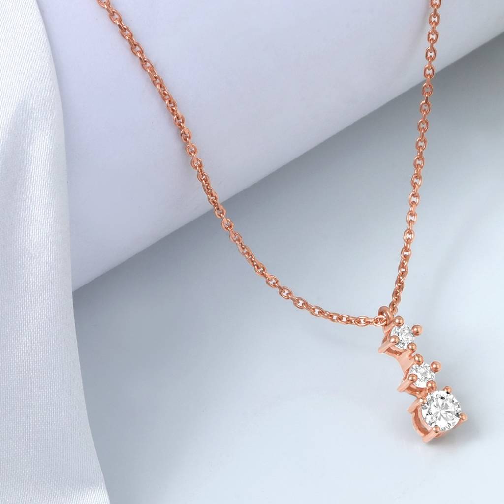 Radiant Duo Rose Gold Plated 925 Sterling Silver Necklace