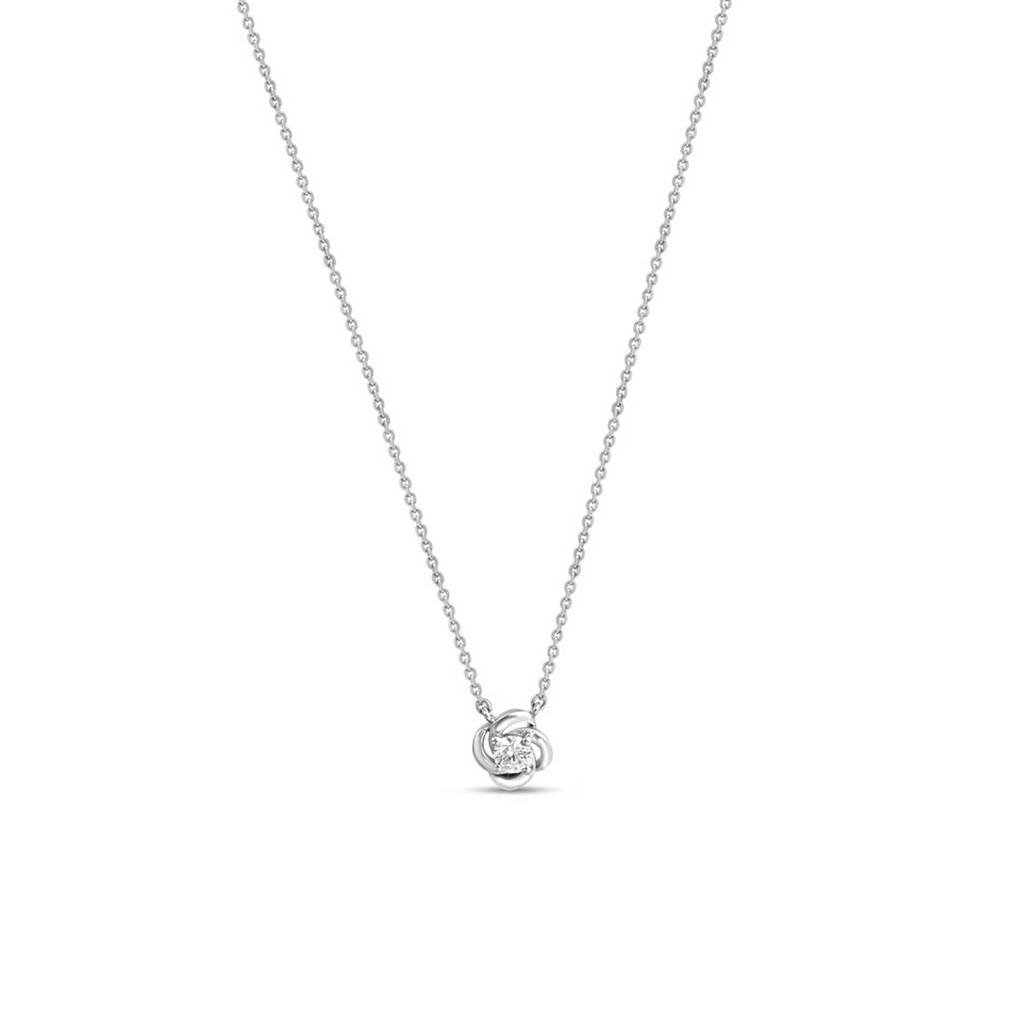 Minimalist Rose Rhodium Plated 925 Sterling Silver Necklace : NL-30367-R