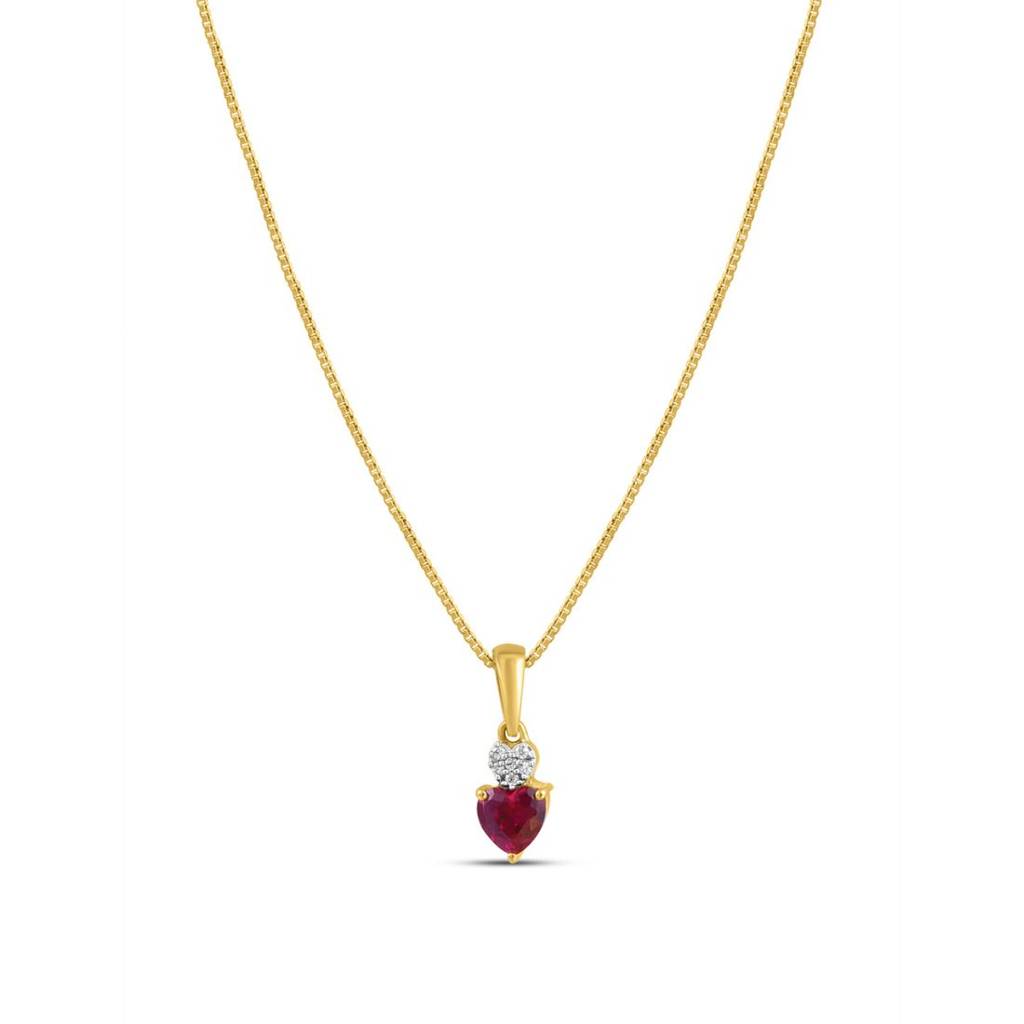 Red Heart Gold Plated 925 Sterling Silver Necklace : NL-30375-G