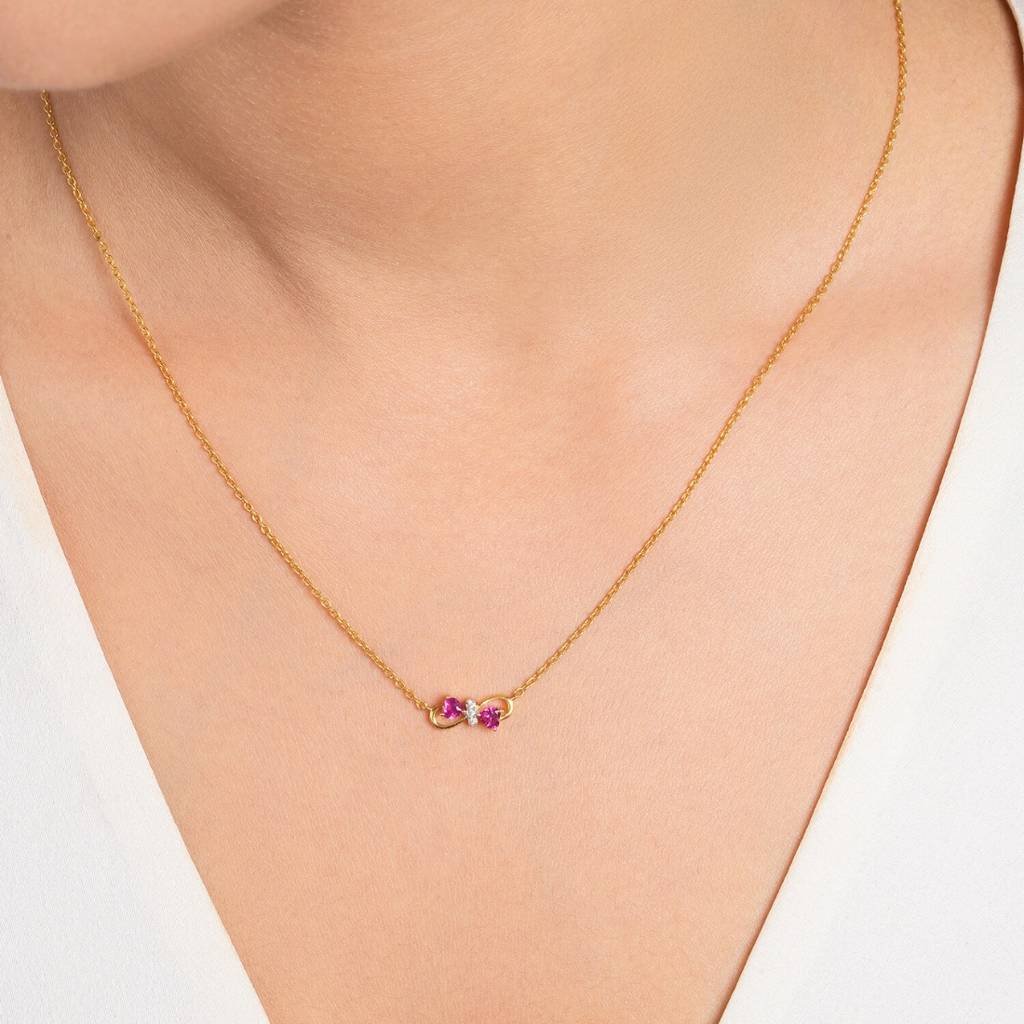 Infinity Gold Plated 925 Sterling Silver Necklace : NL-30376-G