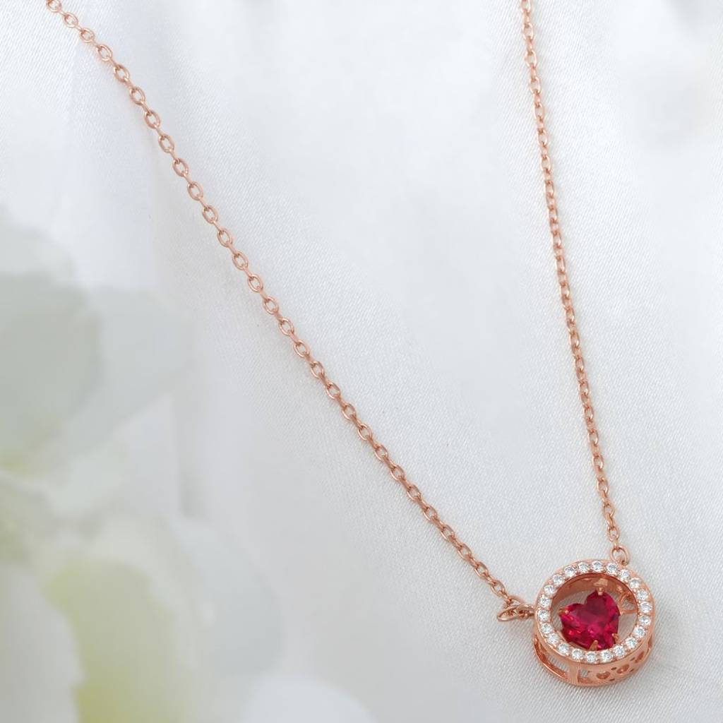 Beautiful Rose Gold Plated 925 Sterling Silver Necklace : NL-30377-RG