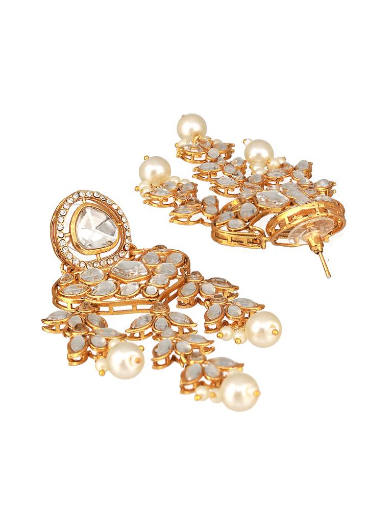 Gold Plated Stones Studded & Beaded Jewellery Set : NL-JS23-40367