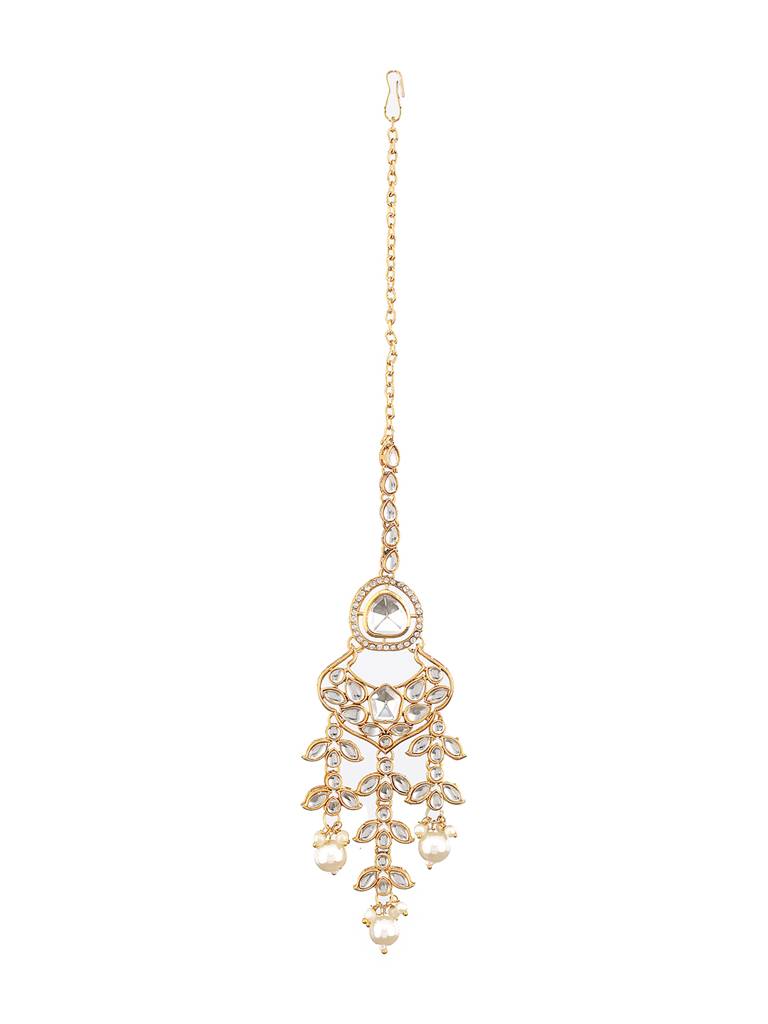 Gold Plated Stones Studded & Beaded Jewellery Set : NL-JS23-40367