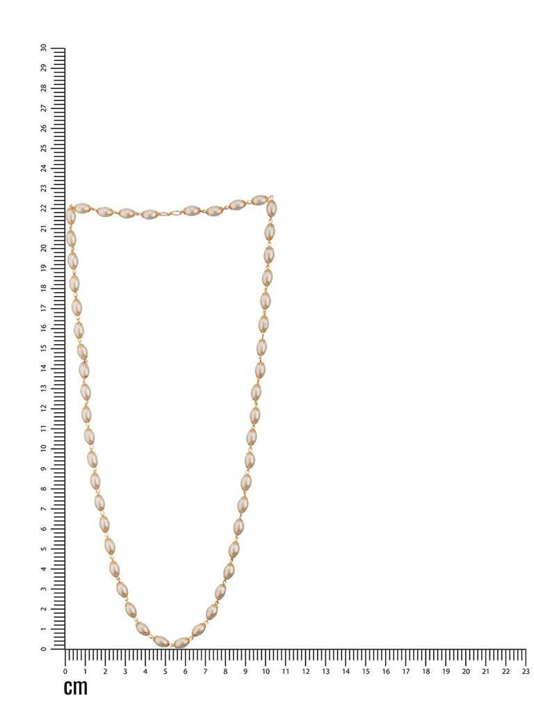 Brass Gold-Plated Pearls Beaded Necklace : NL-JS24-40408