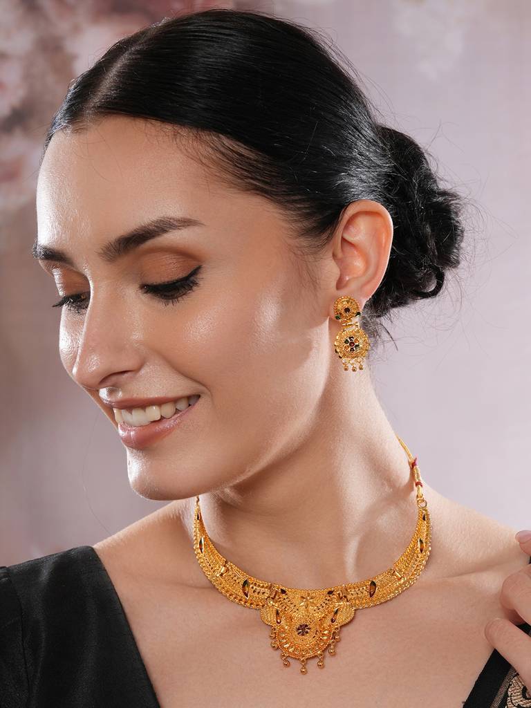 Gold-Plated Handcrafted Jewellery Set : NL-JS25-40488