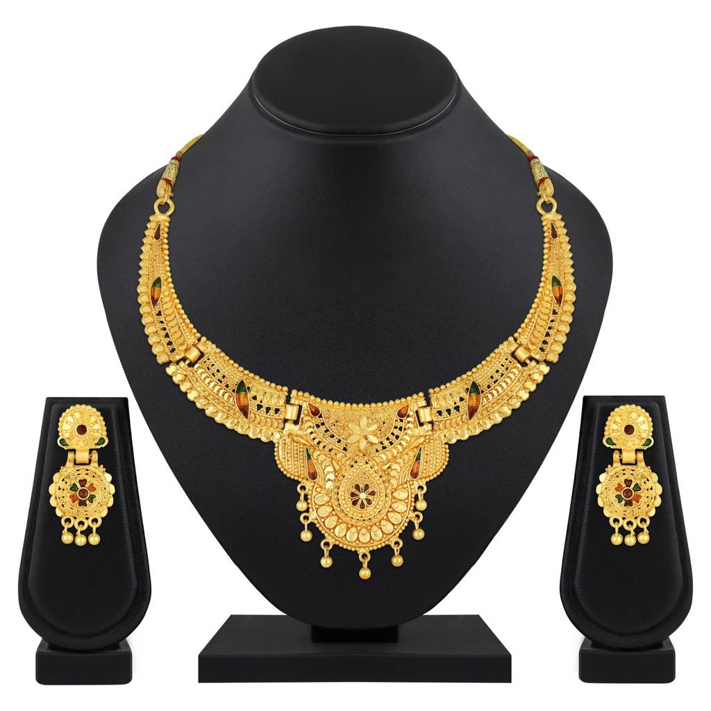 Gold-Plated Handcrafted Jewellery Set : NL-JS25-40488