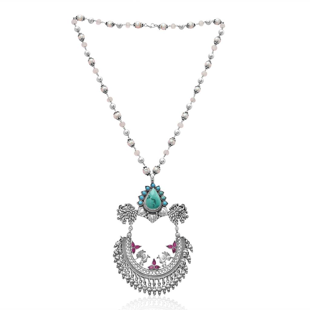 925 Pure Antique Silver Necklace |Tassel Silver Necklace : NL1039