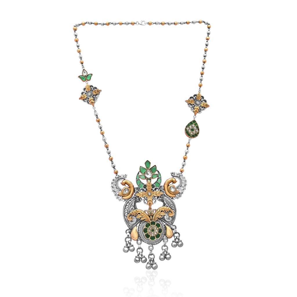 925 Pure Sterling Antique Silver Peacock Pattern Of Necklace | : NL1042