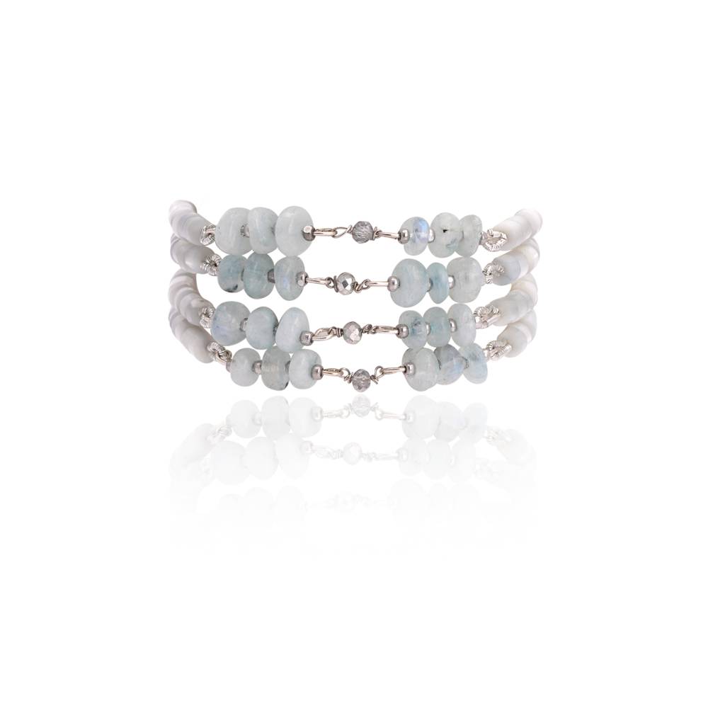 Fresh Turq Stone Studded Fusion Wear Adjustable Bracelet : NLBR-130-01AQUA