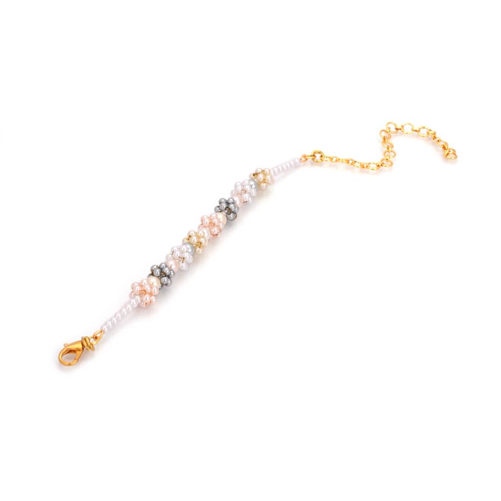 Colourful Fresh Water Pearl Designer Adjustable Bracelet : NLBR-132-01MULTI