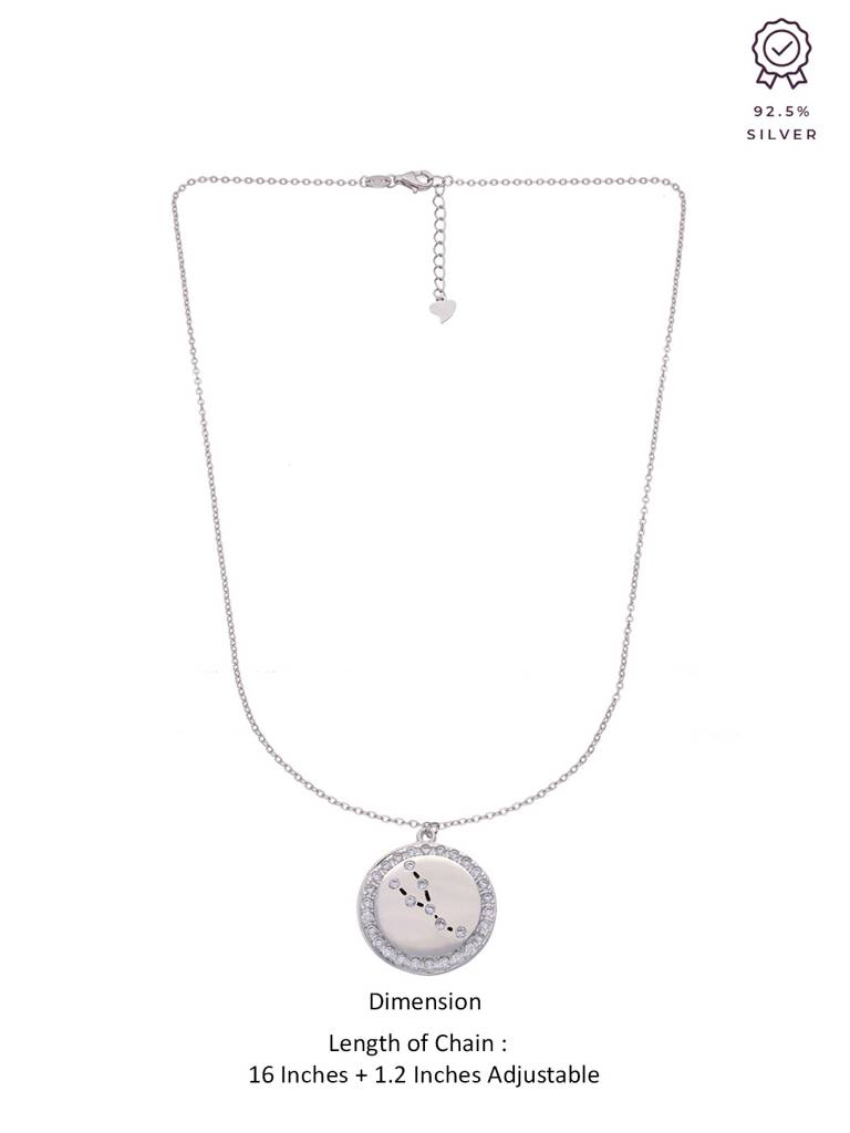 Sterling Silver Minimalistic Taurus Single Zodiac Chain Necklace : NLCS100-S-NA