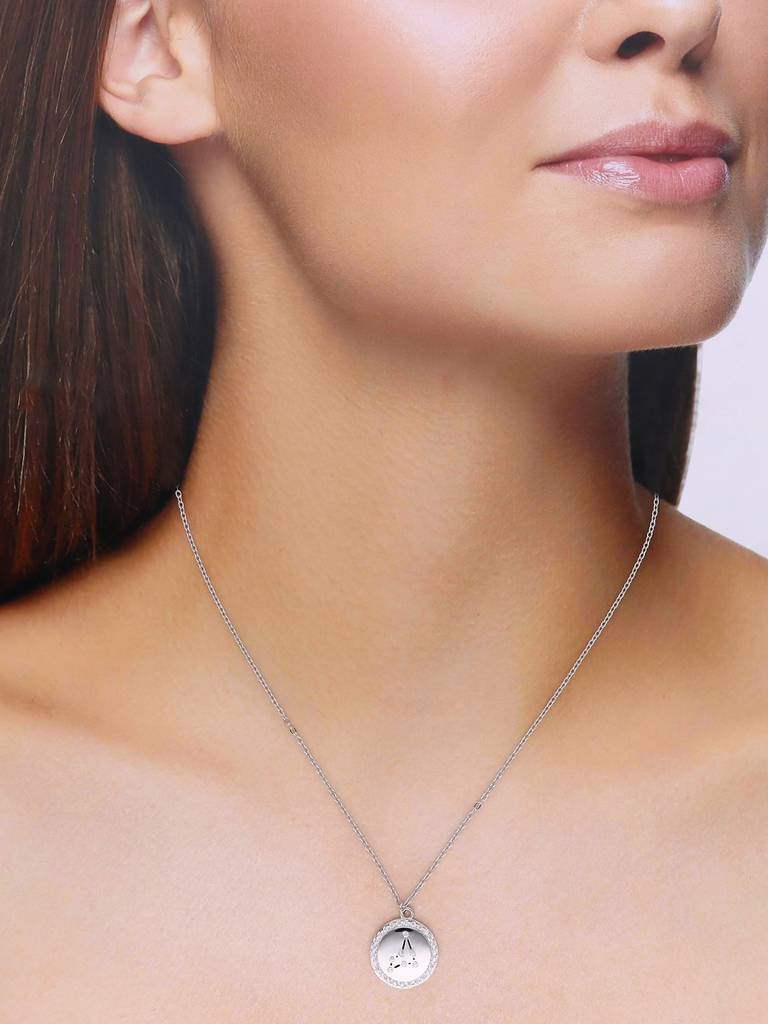 Sterling Silver Minimalistic Capricorn Single Zodiac Chain Necklace : NLCS104-S-NA