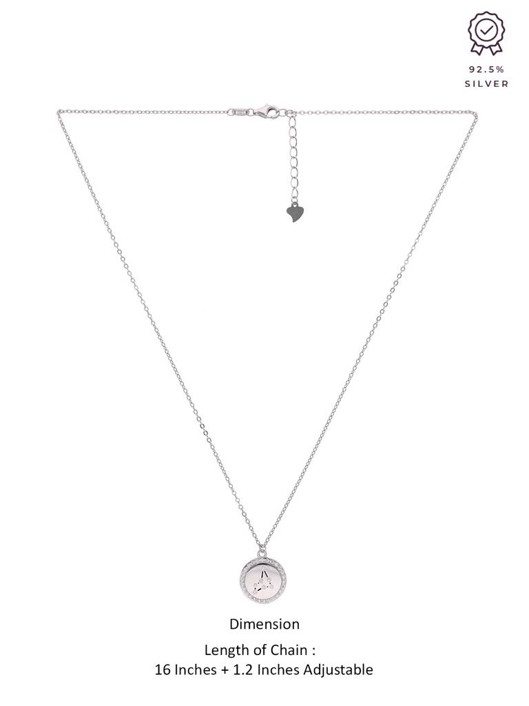 Sterling Silver Minimalistic Capricorn Single Zodiac Chain Necklace : NLCS104-S-NA