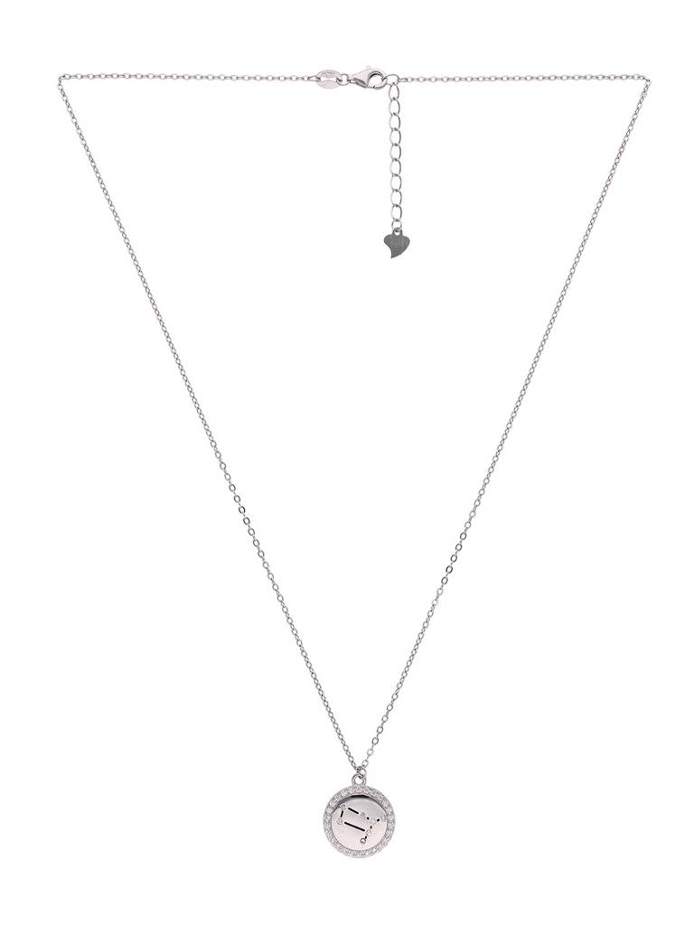 Sterling Silver Minimalistic Gemini Single Zodiac Chain Necklace : NLCS106-S-NA
