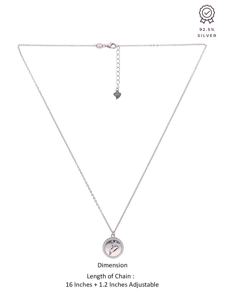 Sterling Silver Minimalistic Leo Single Zodiac Chain Necklace : NLCS118-S-NA