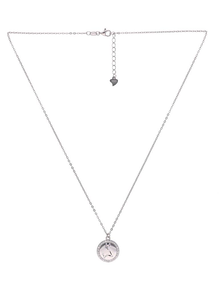 Sterling Silver Minimalistic Pisces Single Zodiac Chain Necklace : NLCS120-S-NA