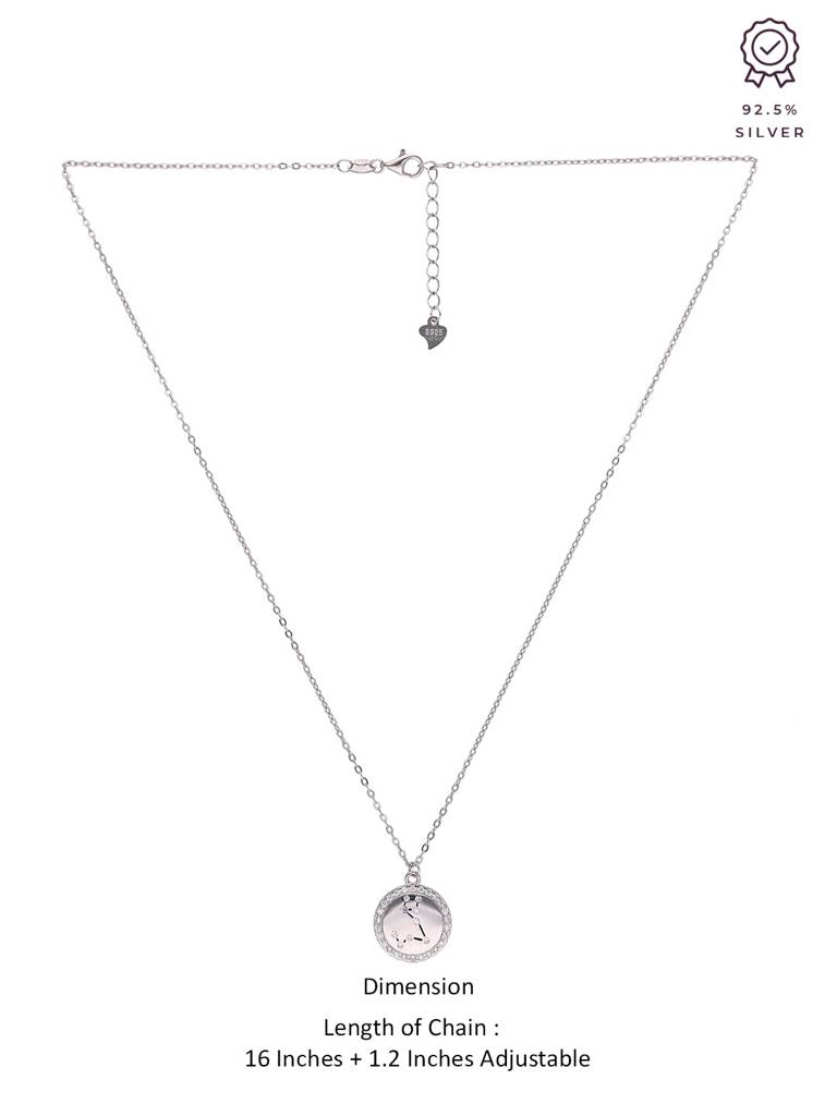 Sterling Silver Minimalistic Pisces Single Zodiac Chain Necklace : NLCS120-S-NA