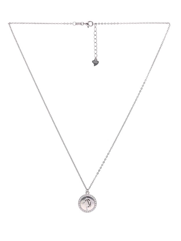 Sterling Silver Minimalistic Libra Single Zodiac Chain Necklace : NLCS122-S-NA