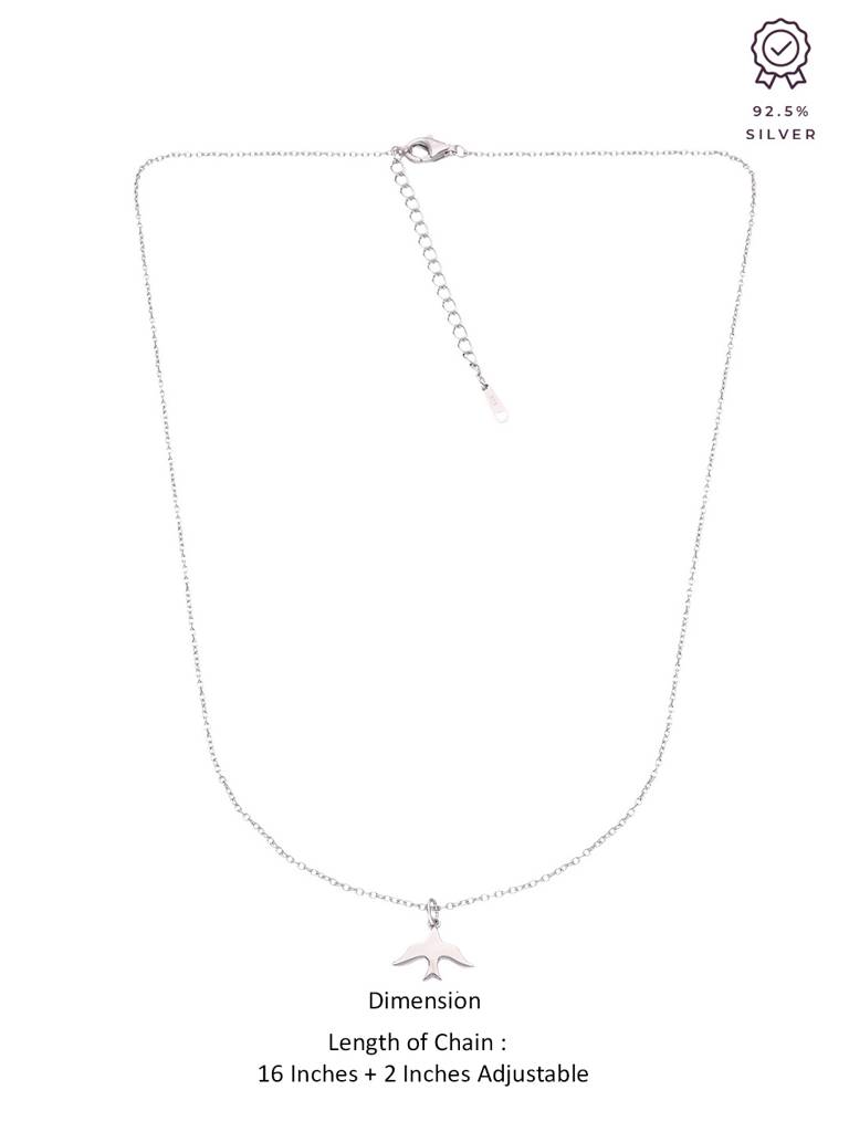 Sterling Silver The Worthy Wings Casual Necklace : NLCS132-S-NA