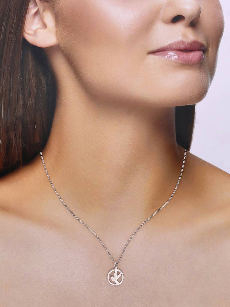 Sterling Silver The Bird Beaut Casual Necklace : NLCS144-S-NA