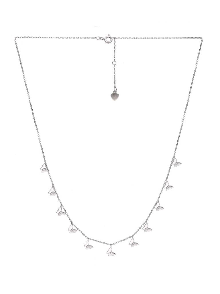 Sterling Silver Dancing Butterflies Casual Necklace : NLCS161-S-NA