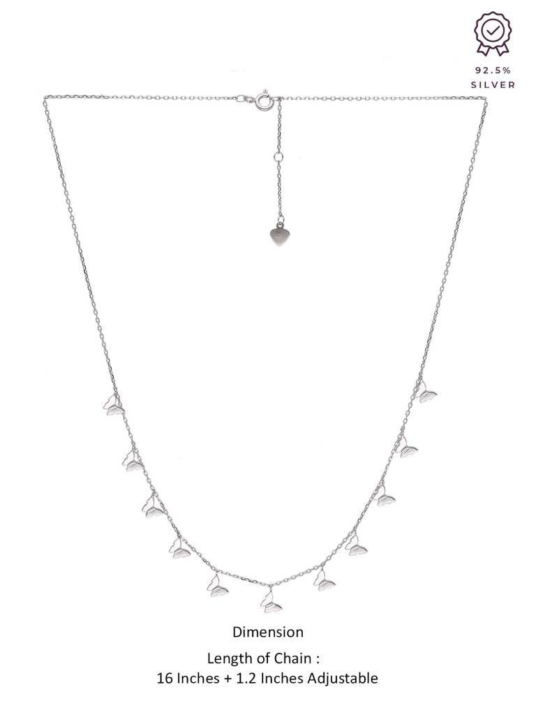 Sterling Silver Dancing Butterflies Casual Necklace : NLCS161-S-NA