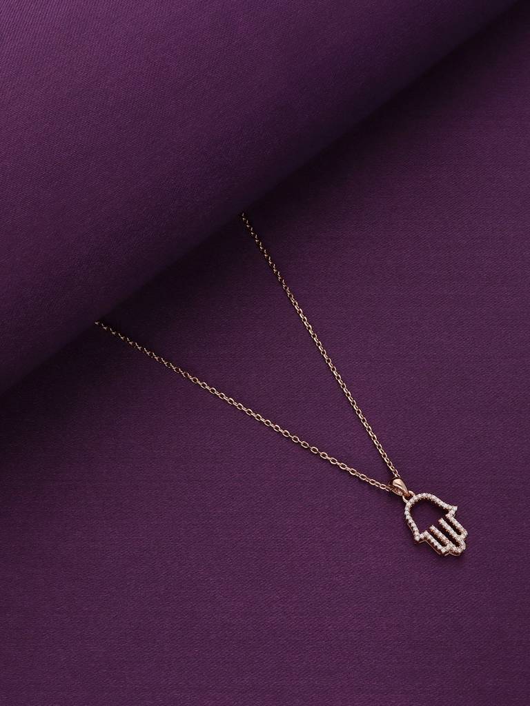 Sterling Silver Rose Gold A Hearty Glint Chain Necklace : NLCS170-RG-NA