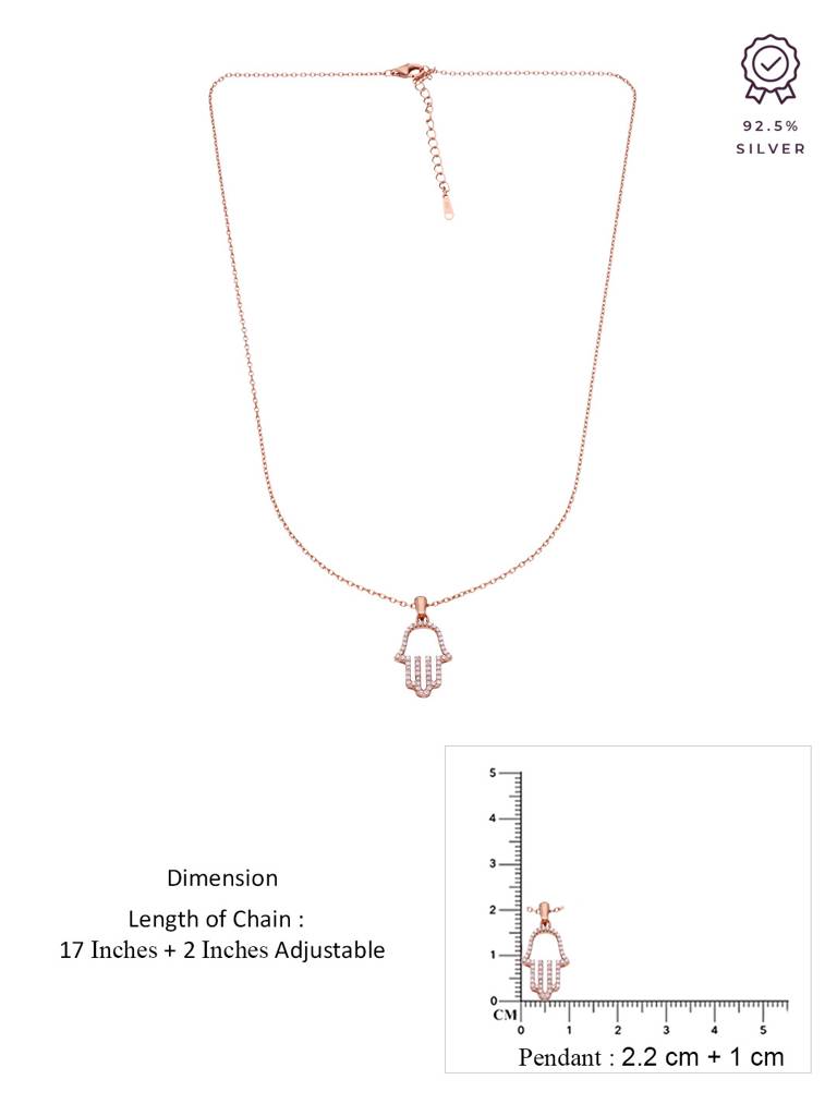Sterling Silver Rose Gold A Hearty Glint Chain Necklace : NLCS170-RG-NA