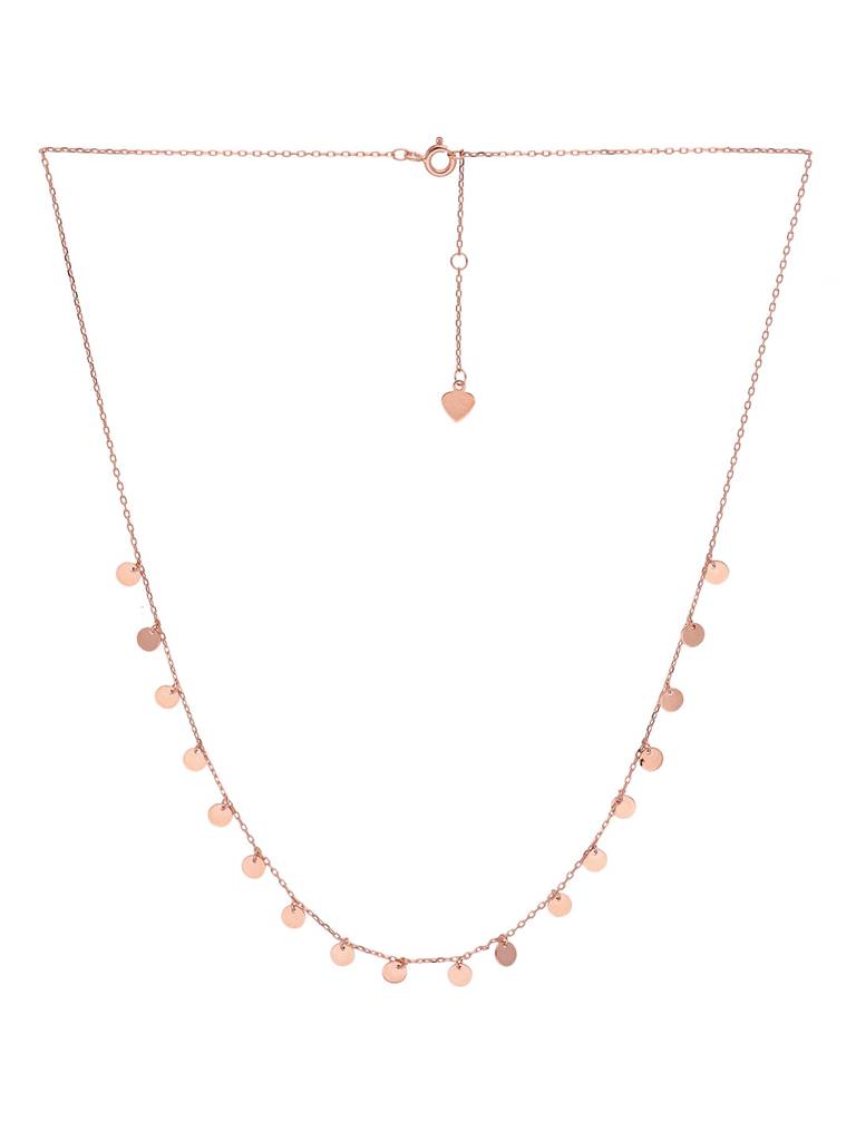 Sterling Silver Rose Gold Dancing Coins Casual Necklace : NLCS172-RG-NA